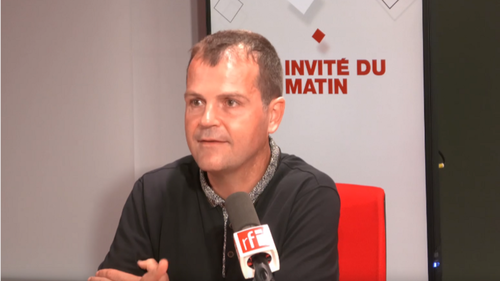 Benoît Teste, secretary general of the Unitary Trade Union Federation (FSU), in the studios of RFI, September 4, 2023.