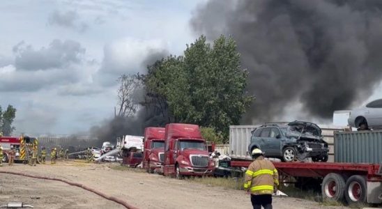 Crews battle fire at Chatham scrapyard