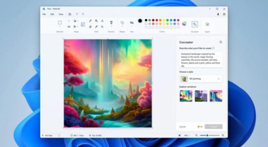 Microsoft started testing DALL E based Paint Cocreator