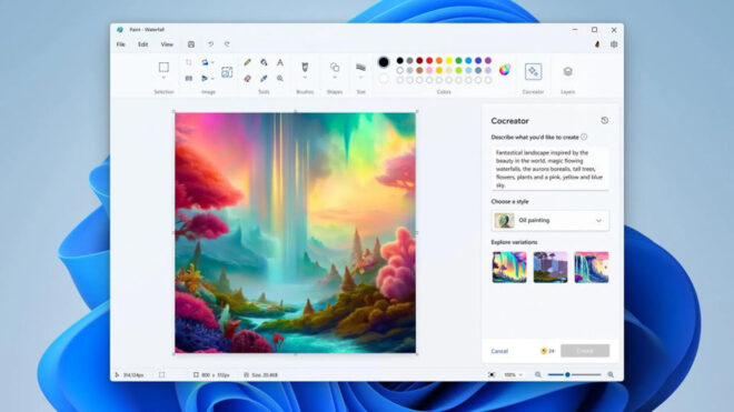 Microsoft started testing DALL E based Paint Cocreator