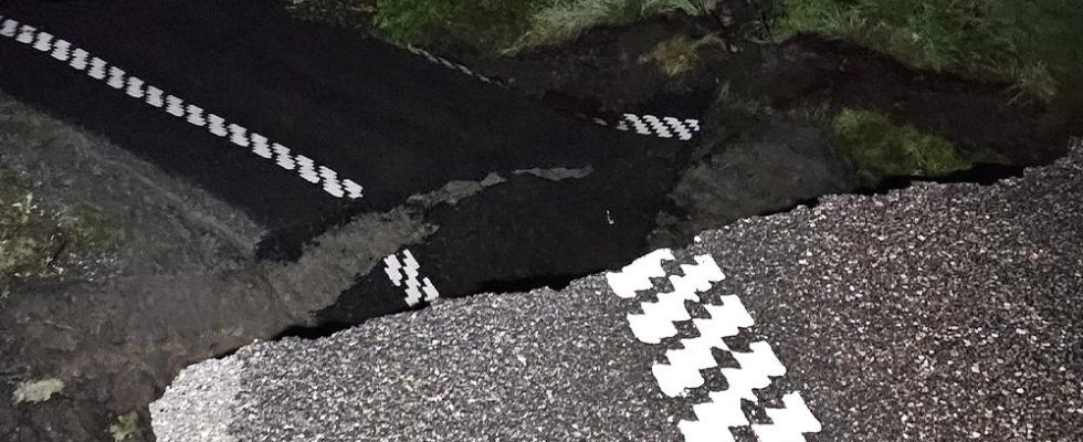 Sinkhole on the E6 – road destroyed