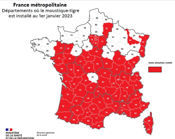 The map of municipalities invaded by the tiger mosquito has