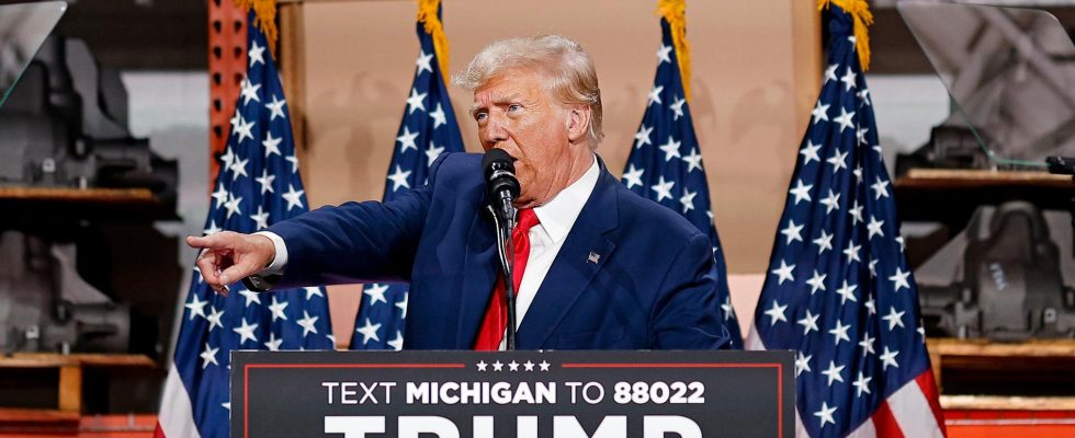 Trump attacks Biden in Michigan