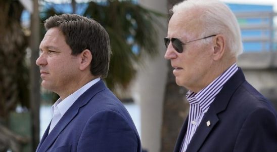 United States Joe Biden in Florida with Ron DeSantis with