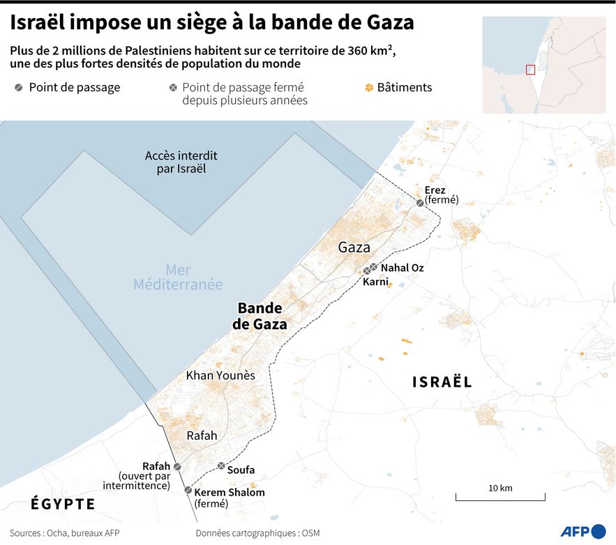 Israel imposes siege on the Gaza Strip