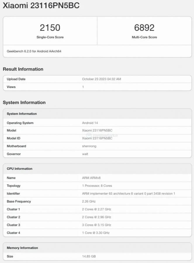 1698068584 596 Xiaomi 14 and 14 Pro appeared on Geekbench