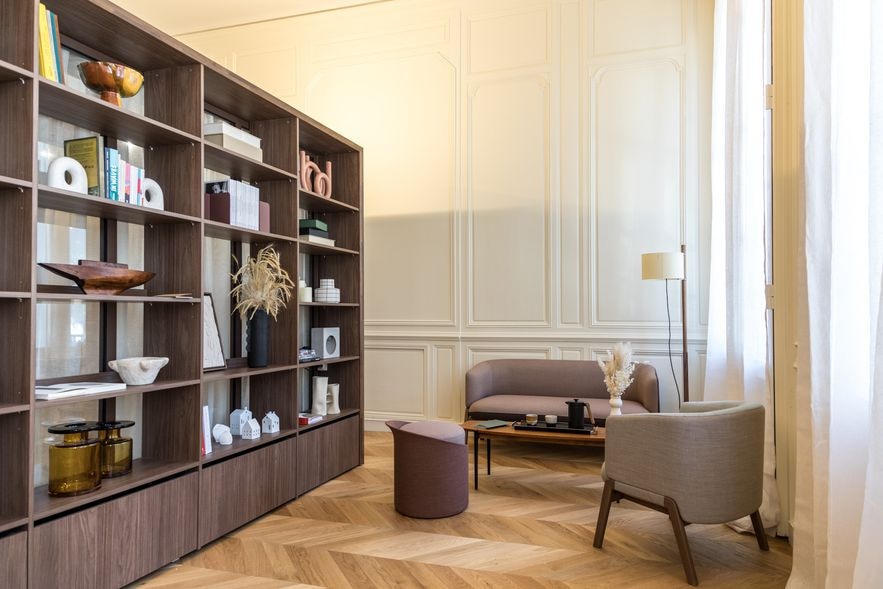 A reception room for families from the In Memori funeral home (photo Cécile Perrinet Lhermitte)