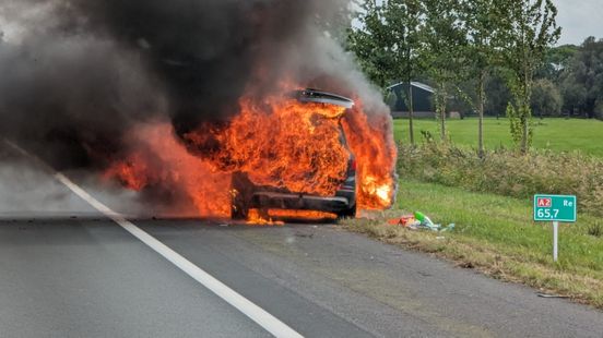 Electric car catches fire on A2 no casualties