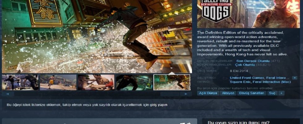 GTA Like Sleeping Dogs Goes on Big Discount on Steam