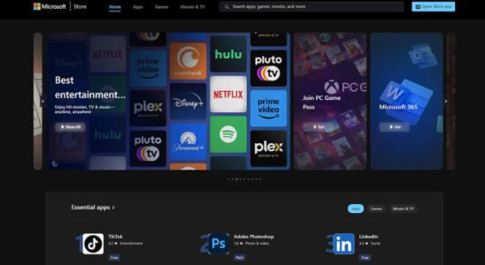 Microsoft Store app store for web has been revamped