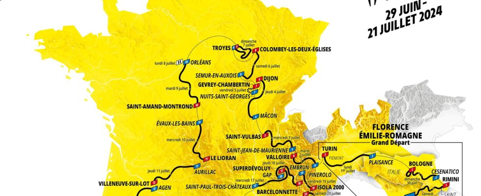 Tour de France 2024 the route map and profile of