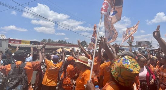 eventful morning during the march of the collective of candidates