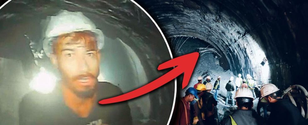 41 men trapped in collapsed road tunnel for 13