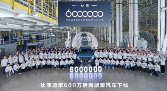 BYD became the first automaker to produce 6 million electric