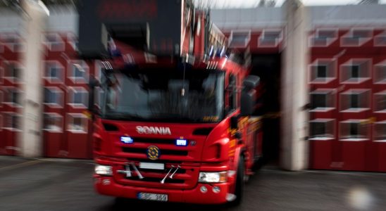 Fire in apartment building in Falun