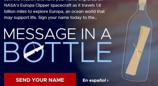 Message in a Bottle NASA will take your name to