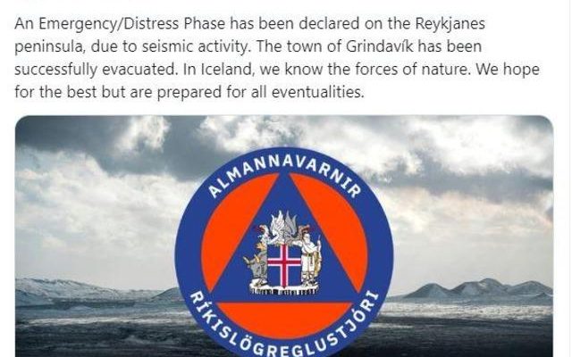 Volcano alarm in Iceland Entire town evacuated