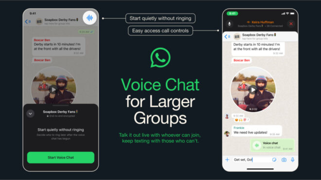 WhatsApp announces voice chat infrastructure for large groups