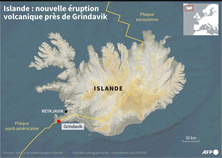 Iceland: new volcanic eruption near Grindavik