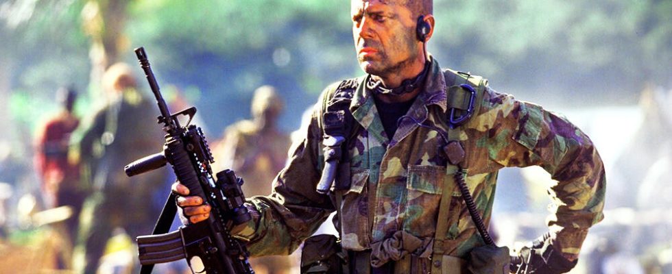 Action war film with Bruce Willis who was seriously injured