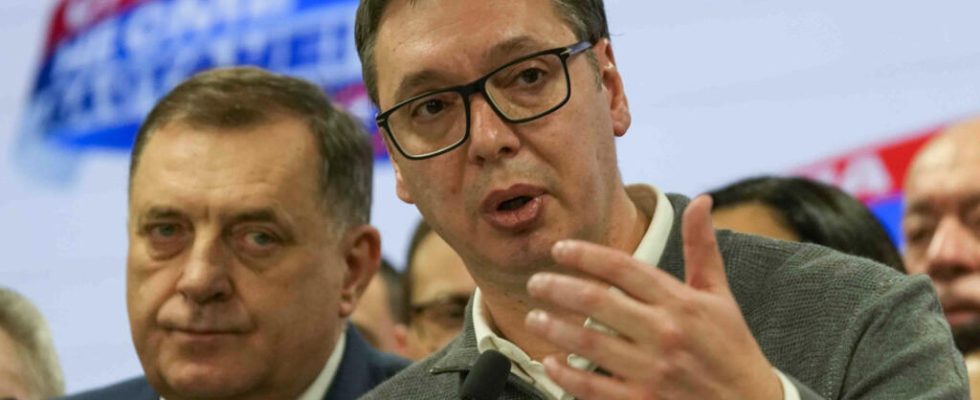 President Aleksandar Vucic claims his partys victory in the legislative