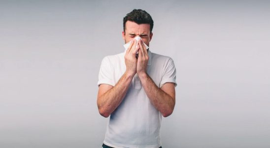 While holding back from sneezing a man tears his windpipe