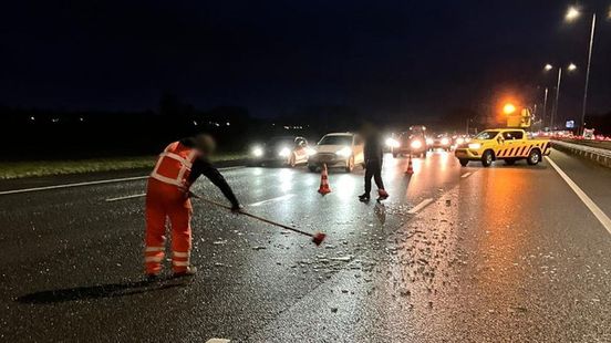 Busy morning rush hour in the province of Utrecht storm