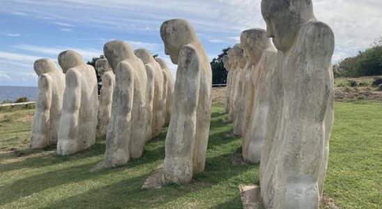 Martinique behind the beach the slavery memorial