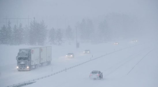 Snow strong wind and icy conditions