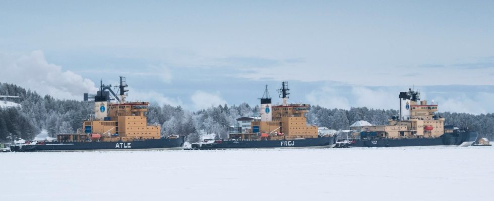 The entire Gulf of Bothnia already covered in ice