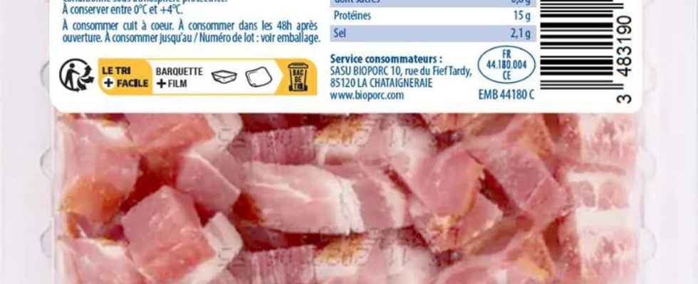 These bacon pieces sold throughout France should not be consumed