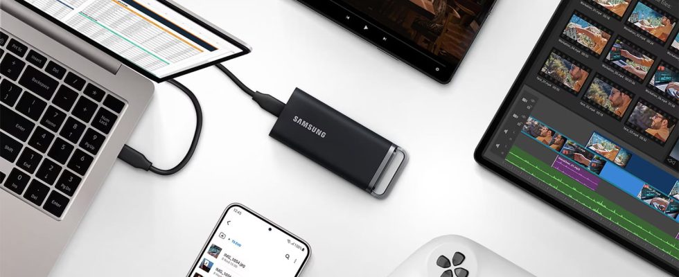 a mini external SSD that has plenty of space