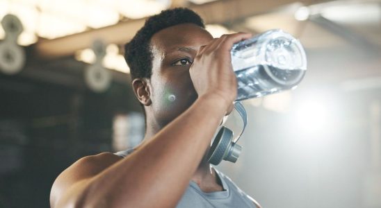 Accustomed to drinking ice water after exercise this bodybuilder was