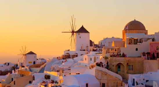 In the village of Oia on the island of Santorini