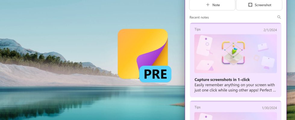 The Windows Sticky Notes application will soon receive a nice