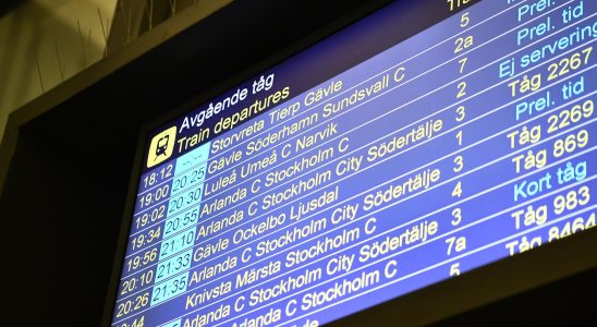 The train stop in Borlange over