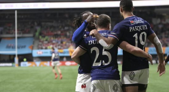 Antoine Dupont and the French rugby sevens team win in