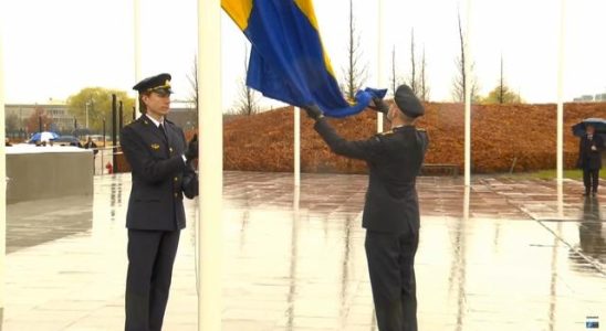 He took his place next to the Turkish flag Sweden