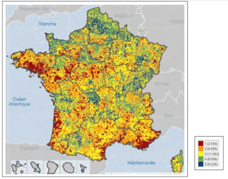 Here is the map of the towns where processionary caterpillars