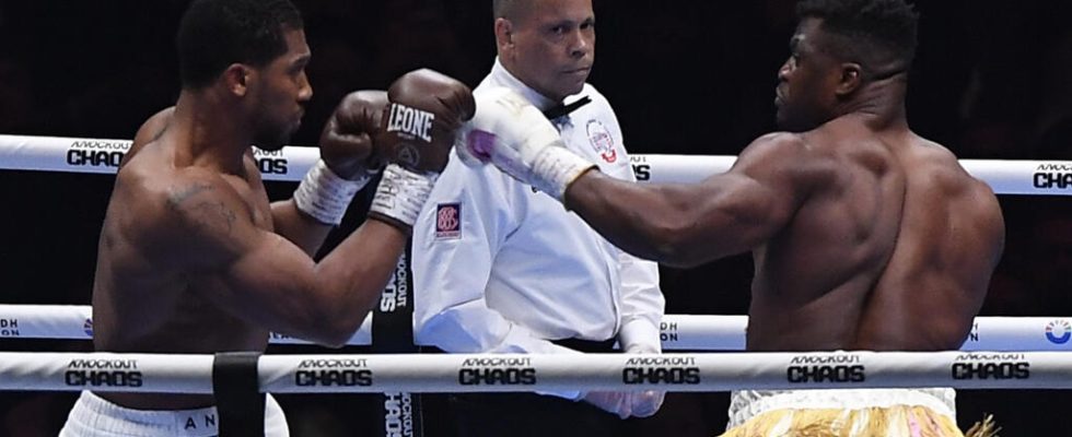 Joshua knocks out Ngannou in his second boxing fight