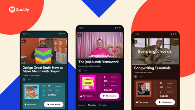 Spotify is also starting to offer video courses on different