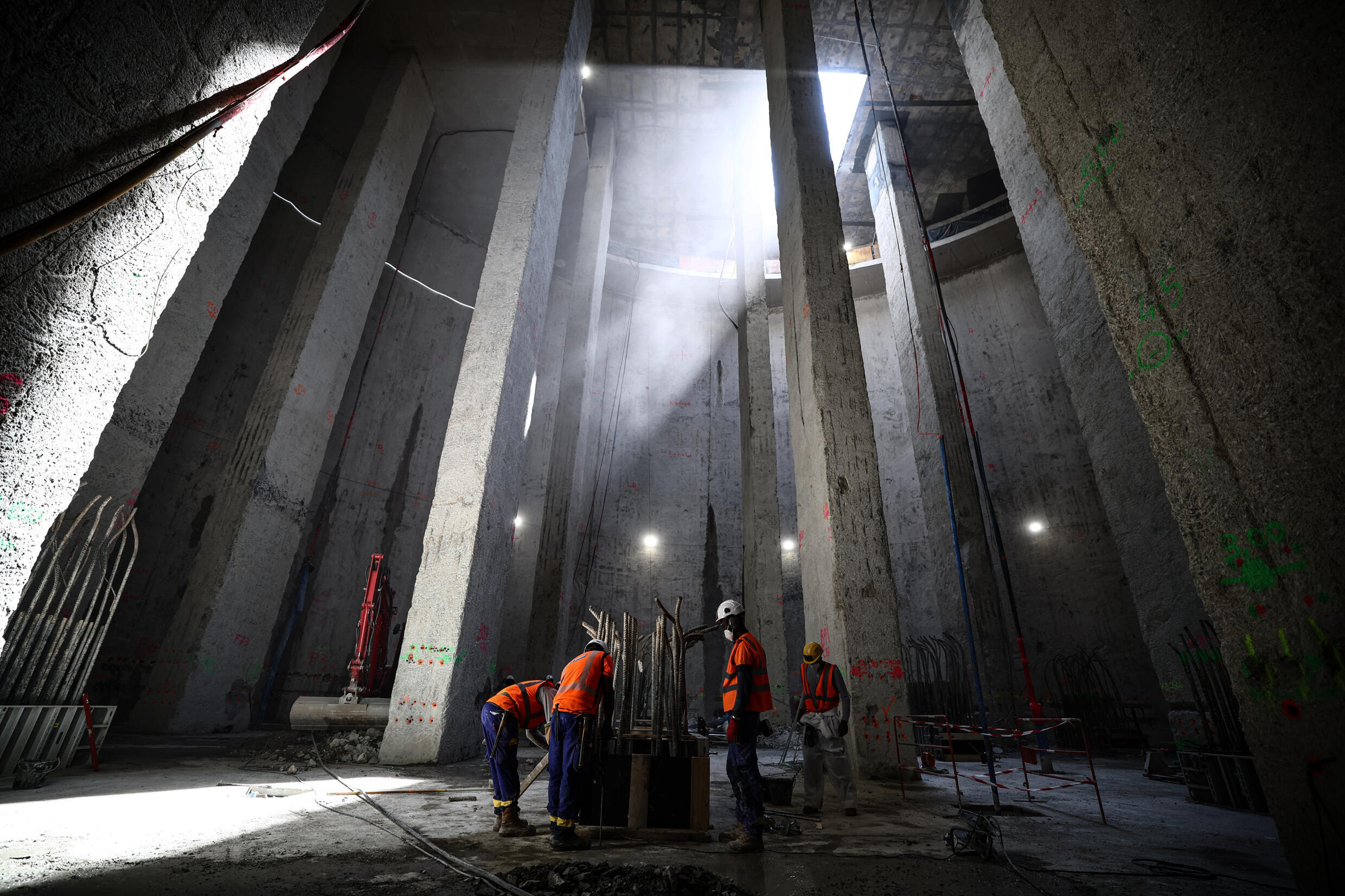 The construction site of the Austerlitz basin for the storage and treatment of water from the Seine, June 15, 2023 in Paris