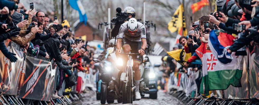 A chicane installed before the Trouee dArenberg for Paris Roubaix