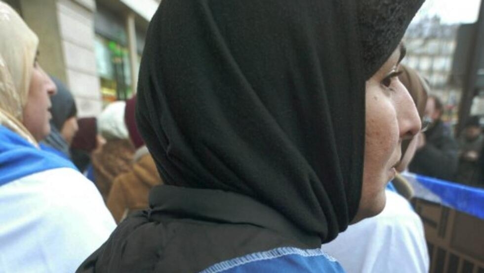 Veiled woman in Paris.