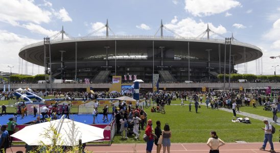 The color of the Olympic athletics track is astonishing and