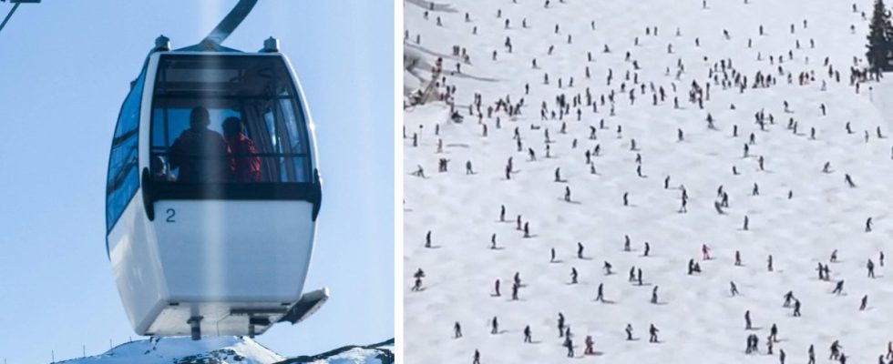 The tourist about the ski chaos Turned into an anthill