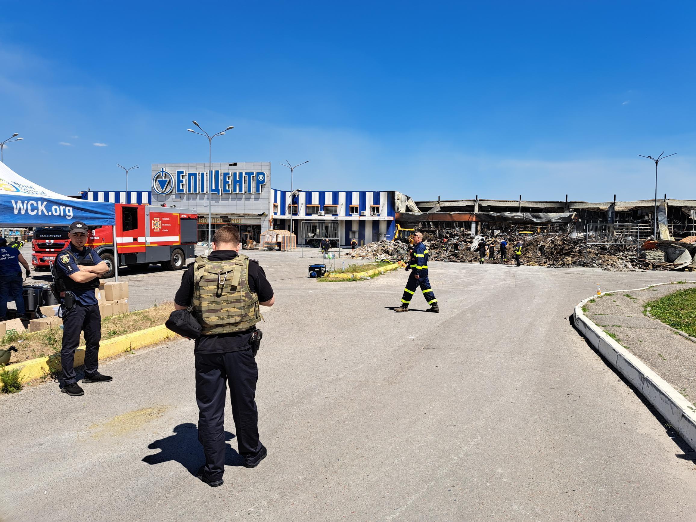 The Epicent store after the Russian strike on Saturday May 25.  Kharkiv, Ukraine, May 27, 2024.