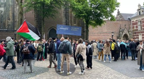 200 demonstrators gather for a student protest on Domplein