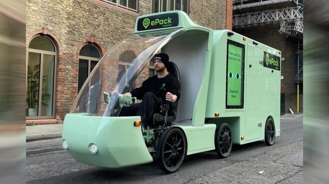 A large cargo bike has been prepared to carry cargo