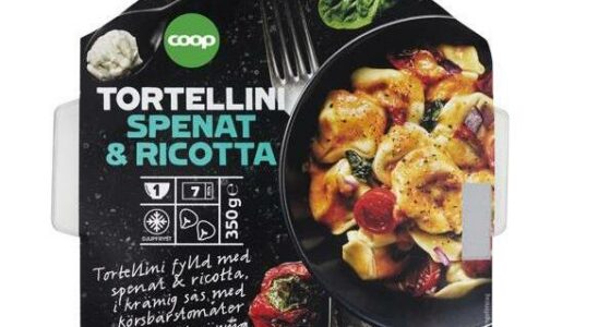 Coop recalls Tortellini with spinach ricotta